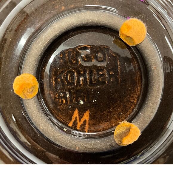 One of a Kind Hugo Kohler Pottery Ashtray 5 Inch Beautiful Rich Brown Cream Blue - Picture 4 of 8